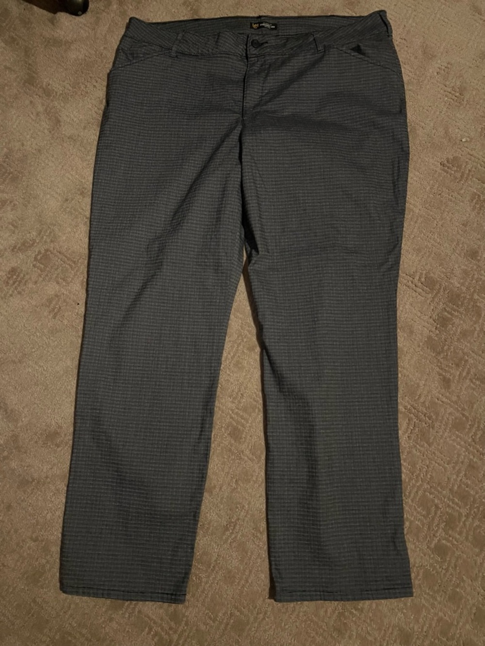 Lee Black and White Micro-Check Straight Leg Pants